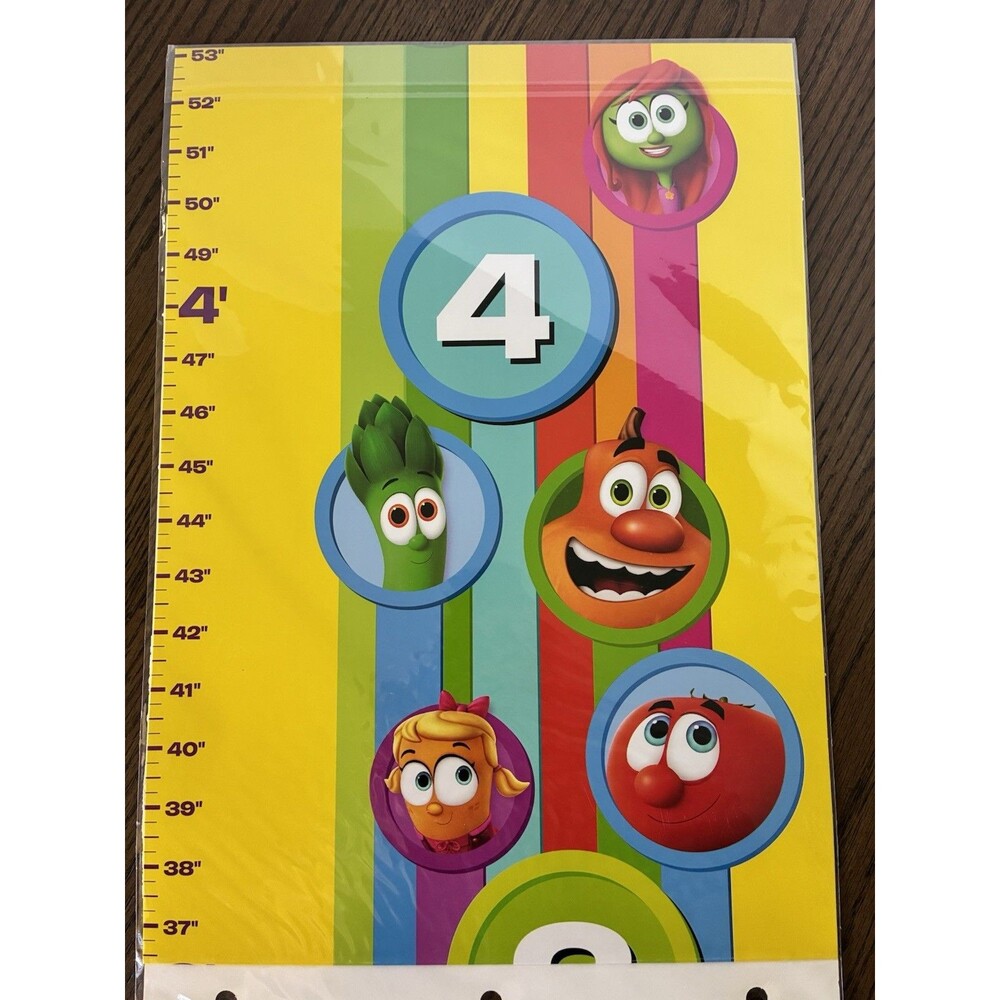 Veggie Tales Growth Chart Class Wall Vertical Banner 4ft Poster Bible School VBS - Picture 4 of 5